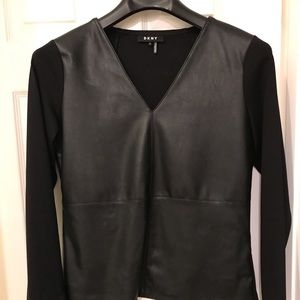 DKNY long sleeve black top